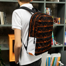 Load image into Gallery viewer, Jax Nutrition Orange Logo Everywhere Black Backpack