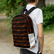 Load image into Gallery viewer, Jax Nutrition Orange Logo Everywhere Black Backpack