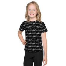 Load image into Gallery viewer, Jax Nutrition White Logo Everywhere Kids Black crew neck t-shirt