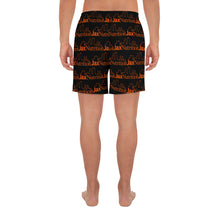 Load image into Gallery viewer, Jax Nutrition Orange Logo Everywhere on Black Men's Athletic Long Shorts