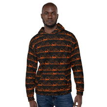Load image into Gallery viewer, Jax Nutrition Orange Logo Everywhere Unisex Black Hoodie
