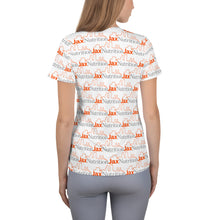 Load image into Gallery viewer, Jax Nutrition Full Color Logo Everywhere All-Over Print Women's Athletic T-shirt