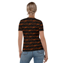 Load image into Gallery viewer, Jax Nutrition Orange Logo Everywhere Women's Black T-shirt