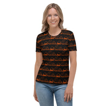 Load image into Gallery viewer, Jax Nutrition Orange Logo Everywhere Women's Black T-shirt