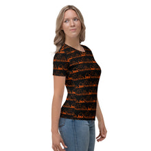Load image into Gallery viewer, Jax Nutrition Orange Logo Everywhere Women's Black T-shirt