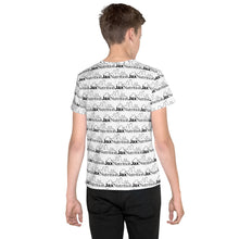Load image into Gallery viewer, Jax Nutrition Black Logo Everywhere Youth crew neck t-shirt
