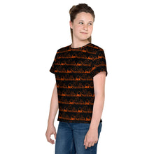 Load image into Gallery viewer, Jax Nutrition Orange Logo Everywhere Youth crew neck black t-shirt