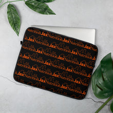Load image into Gallery viewer, Jax Nutrition Orange Logo Everywhere Black Laptop Sleeve