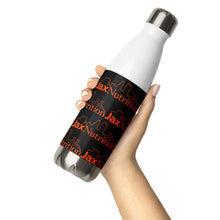 Load image into Gallery viewer, Jax Nutrition Orange Logo Everywhwere on Black Stainless Steel Water Bottle