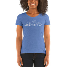 Load image into Gallery viewer, Jax Nutrition White Logo Ladies short sleeve t-shirt (Bella + Canvas 8413)