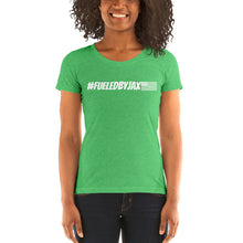 Load image into Gallery viewer, Jax Nutrition White #fueledbyjax Women's Tri-Blend Tee (Bella + Canvas 8413)
