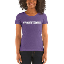 Load image into Gallery viewer, Jax Nutrition White #fueledbyjax Women's Tri-Blend Tee (Bella + Canvas 8413)