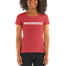 Load image into Gallery viewer, Jax Nutrition White #fueledbyjax Women's Tri-Blend Tee (Bella + Canvas 8413)