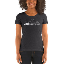 Load image into Gallery viewer, Jax Nutrition White Logo Ladies short sleeve t-shirt (Bella + Canvas 8413)