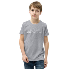 Load image into Gallery viewer, Jax Nutrition White Logo Youth Short Sleeve T-Shirt ( Bella + Canvas 3001Y)