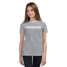 Load image into Gallery viewer, Jax Nutrition White #fueledbyjax Youth Short Sleeve Premium Tee (Bella + Canvas 3001Y)