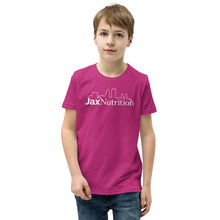 Load image into Gallery viewer, Jax Nutrition White Logo Youth Short Sleeve T-Shirt ( Bella + Canvas 3001Y)