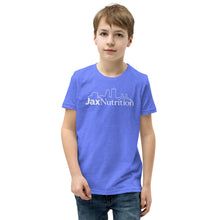 Load image into Gallery viewer, Jax Nutrition White Logo Youth Short Sleeve T-Shirt ( Bella + Canvas 3001Y)