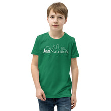 Load image into Gallery viewer, Jax Nutrition White Logo Youth Short Sleeve T-Shirt ( Bella + Canvas 3001Y)