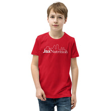 Load image into Gallery viewer, Jax Nutrition White Logo Youth Short Sleeve T-Shirt ( Bella + Canvas 3001Y)