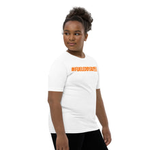 Load image into Gallery viewer, Jax Nutrition Orange #fueledbyjax Youth Short Sleeve Premium Tee (Bella + Canvas 3001Y)