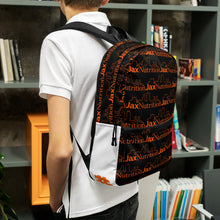 Load image into Gallery viewer, Jax Nutrition Orange Logo Everywhere Black Backpack
