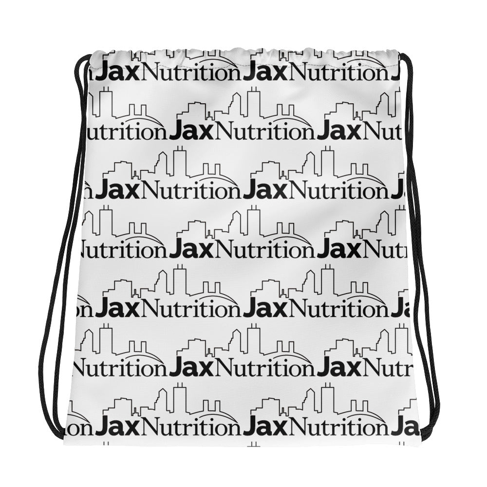Jax Nutrition Black Logo Everywhere Drawstring bag