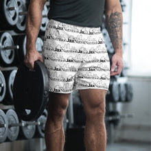 Load image into Gallery viewer, Jax Nutrition Black Logo Everywhere Men&#39;s Athletic Long Shorts
