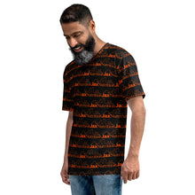 Load image into Gallery viewer, Jax Nutrition Orange Logo Everywhere on Men&#39;s Black T-shirt
