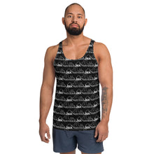 Load image into Gallery viewer, Jax Nutrition White Logo Everywhere Unisex Black Tank Top
