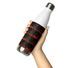Load image into Gallery viewer, Jax Nutrition Orange Logo Everywhwere on Black Stainless Steel Water Bottle
