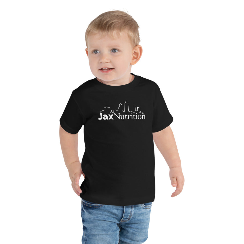 Jax Nutrition White Logo Toddler Short Sleeve Premium Tee (Bella + Canvas 3001T)
