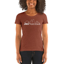 Load image into Gallery viewer, Jax Nutrition White Logo Ladies short sleeve t-shirt (Bella + Canvas 8413)
