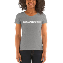 Load image into Gallery viewer, Jax Nutrition White #fueledbyjax Ladies&#39; short sleeve Tri-Blend Tee (Bella + Canvas 8413)
