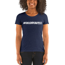Load image into Gallery viewer, Jax Nutrition White #fueledbyjax Women&#39;s Tri-Blend Tee (Bella + Canvas 8413)
