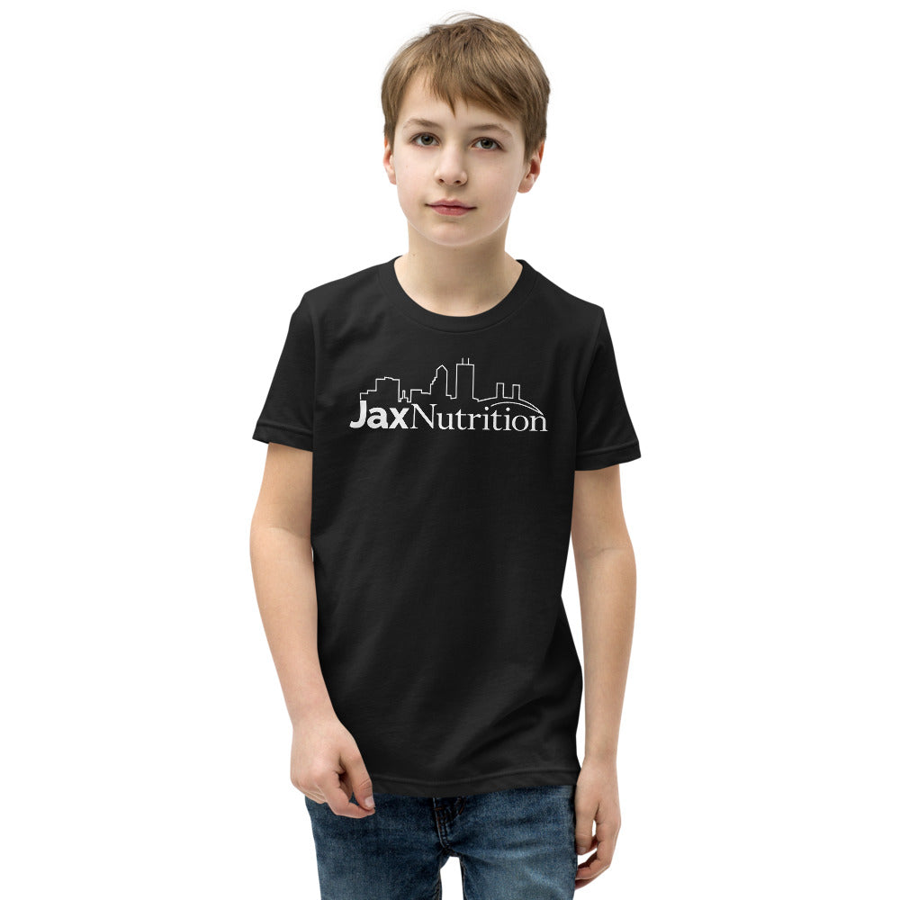 Jax Nutrition White Logo Youth Short Sleeve T-Shirt ( Bella + Canvas 3001Y)