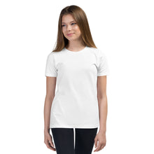 Load image into Gallery viewer, Jax Nutrition White #fueledbyjax Youth Short Sleeve Premium Tee (Bella + Canvas 3001Y)
