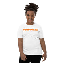 Load image into Gallery viewer, Jax Nutrition Orange #fueledbyjax Youth Short Sleeve Premium Tee (Bella + Canvas 3001Y)
