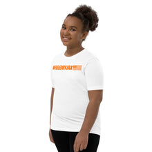 Load image into Gallery viewer, Jax Nutrition Orange #fueledbyjax Youth Short Sleeve Premium Tee (Bella + Canvas 3001Y)
